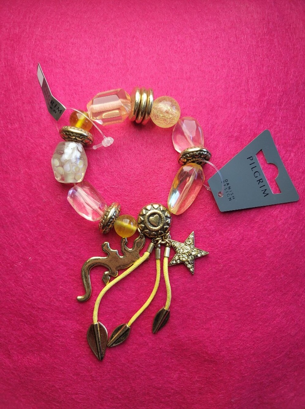 NWT Vintage PILGRIM "Palm Beach" Stretch Bracelet // Mermaid Delight - Picture 1 of 4
